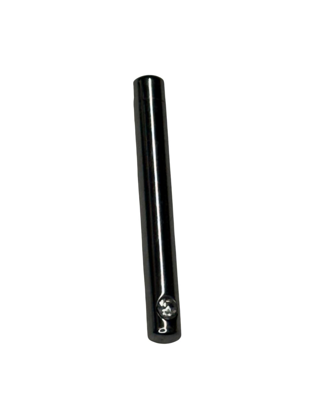Black Rhinestone Bar Pendant Necklace Charm 1.5" - Picture 1 of 6